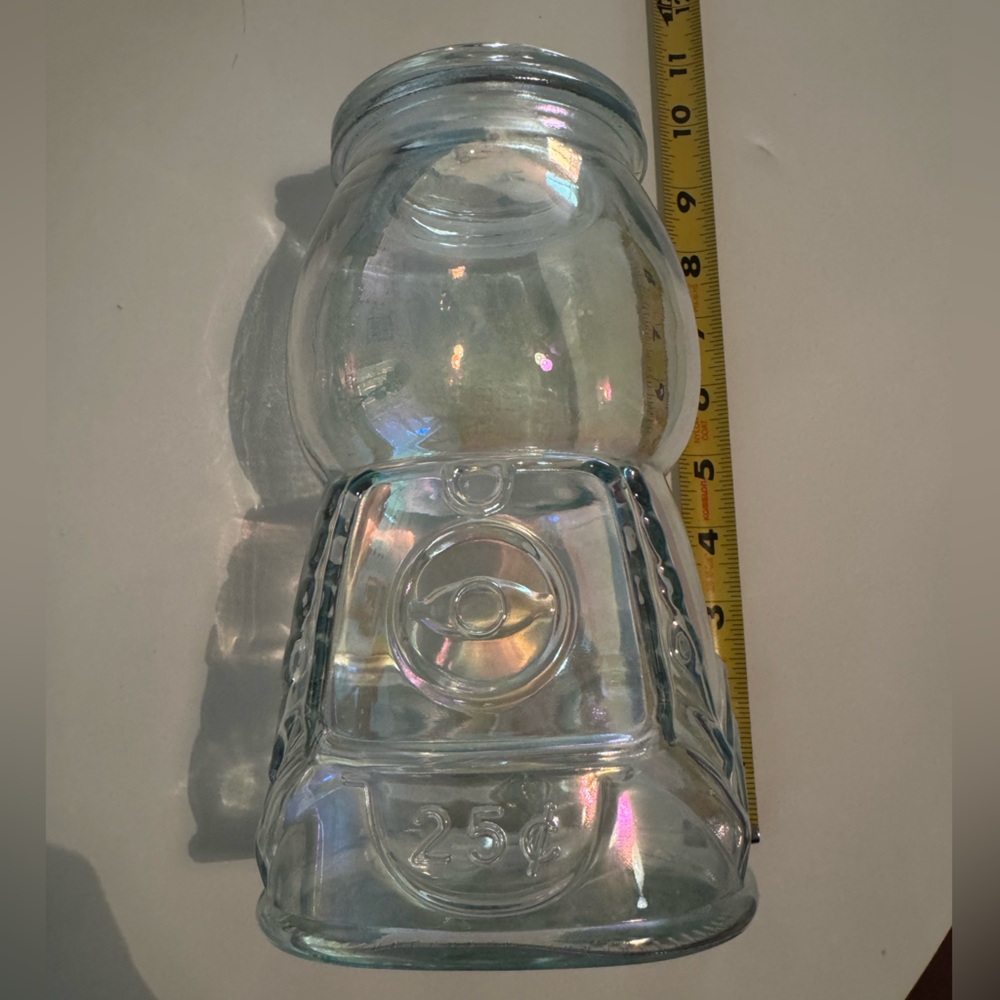 Iridescent Clear Glass Decorative Vase - White/Cream Hue